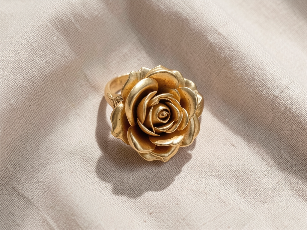 Auksinės spalvos gėlės žiedas