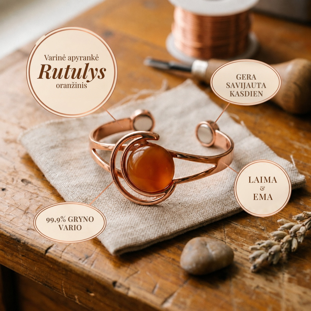 Varinė apyrankė Rutulys, oranžinė