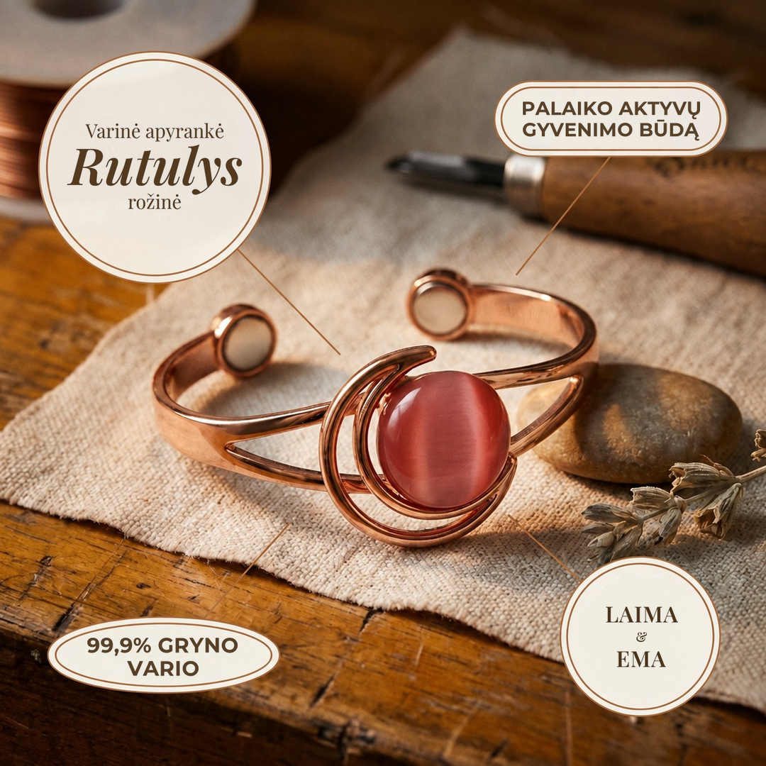 Varinė apyrankė Rutulys, rožinė